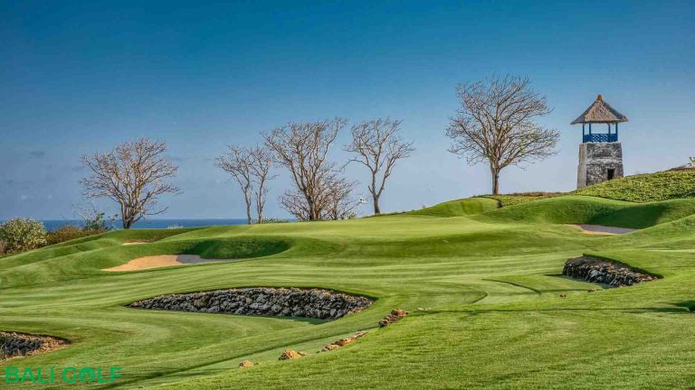 Bukit Pandawa Golf course with ocean view and Balinese-style landscaping
