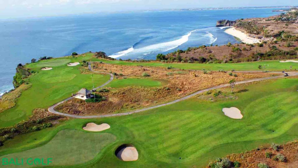 Golfing in Bali at New Kuta Golf Pecatu with ocean view
